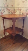 OVAL SIDE TABLE WITH LOWER SHELF
