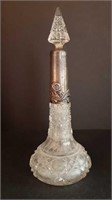 VICTORIAN SCENT BOTTLE WITH WIDE STERLING BAND