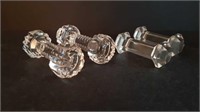 2 PAIRS OF CRYSTAL KNIFE RESTS