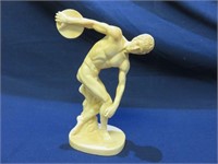 A. Santini Discus Thrower Signed Nude Statue
