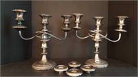 PAIR OF SILVER PLATE CANDELABRAS