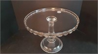 TALL PRESSED GLASS CAKE STAND