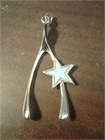 3" LONG WISHBONE WITH STAR PENDANT FOR NECKLACE