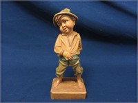 Hand Carved Boy Italy Hummel Look Statue