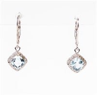 Jewelry Sterling Silver Blue Topaz Earrings