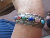 Sterling silver and semi-precious stone bracelet