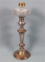 19th C. Silver Plated Banquet Lamp