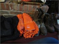 Coveralls, gloves, boots