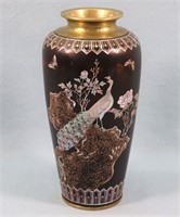 Japanese Lacquered Bronze & Mother of Pearl Vase