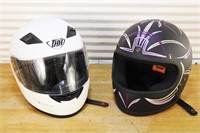 Pair of His & Hers Motorcycle Helmets