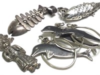 Fish, Siam & More Sterling Pendant Group