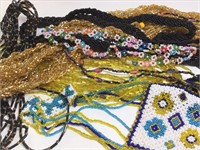 7 Vintage Handmade Seed Beaded Necklaces