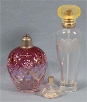 (3) Perfume Bottles incl. Cranberry Quilted