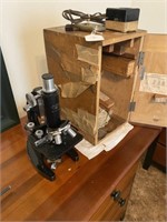 Microscope in Wooden Case