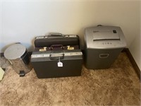 Fellowes Paper Shredder, 3 Briefcases, Trash Can