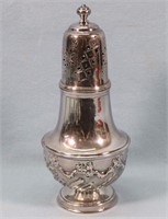 English Silver Plated Repousse Sugar Shaker