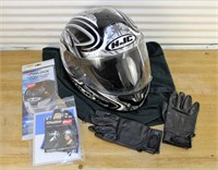 HJC Helmet and Harley riding gloves
