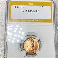 1930-D Lincoln Wheat Penny PGA - MS 64 RD