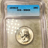 1948-S Washington Silver Quarter ICG - MS65