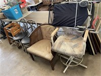 LOT OF CHAIRS AND STROLLER