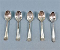 (5) Silver Demitasse Spoons, 2.1 TO