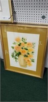 Barbara Eddleston signed framed flower print, 27