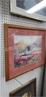 Nora DeBolt wood frame matted flower print, 24x