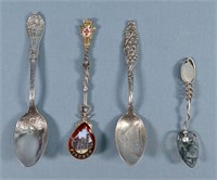 (4) Vintage Souvenir Spoons Incl. Sterling