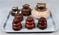 (7) Stoneware Insulators