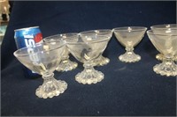 LOT OF SEVEN CLEAR GLASS SHERBERT BOWLS