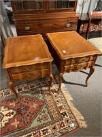 Pair French style end tables
