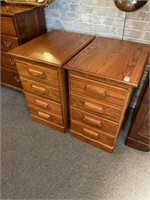Pair solid oak file cabinets