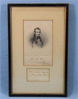 Framed William Cullen Bryant Autograph