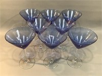 Martini Glasses w/Blue Bowls -8