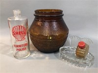 Shell Furniture Polish Bottle, Humidor Jar, etc