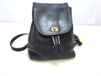 Coach vintage black leather mini backpack. Made
