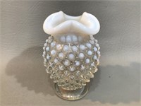 Hobnail Vase w/Opal Lip