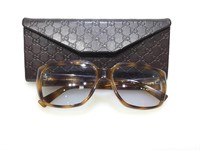 Gucci glasses, tortoise frames, light tint