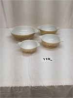 Set of 4 Pyrex Mushroom Bowls