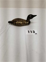 Brass Decorative Loon Coin Bank