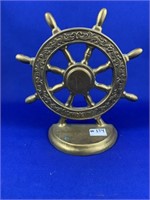 Brass Nautical Ship's Wheel Doorstop