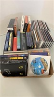 CDs, DVDs, Audio books (cassettes & CD) 8 track,