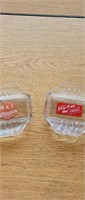 Lot of two train themed ashtrays MKT and Frisco