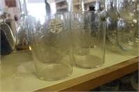 LOT OF SEVEN ETCHED GLASS TUMBLERS