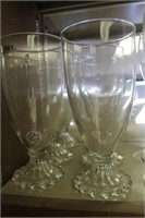 LOT OF PEDESTAL CLEAR GLASS TUMBLERS
