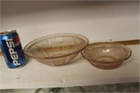 LOT OF TWO PINK DEPRESSION SERVING BOWLS