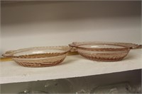 LOT OF TWO PINK DEPRESSION BOWLS