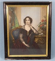 Color Lithograph of Victorian Lady