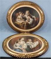 (2) 19th C. Oval Framed Lithographs
