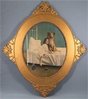 Early 20th C. Print of Girl w/ Dog